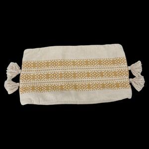 23X13 Boho Fringe Throw Pillow Cover Case Mustard Yellow Cream Neutral Rectangle